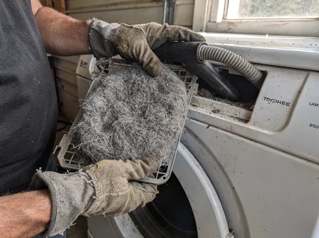 Cleaning Dryer Lint Trap in Streetsboro