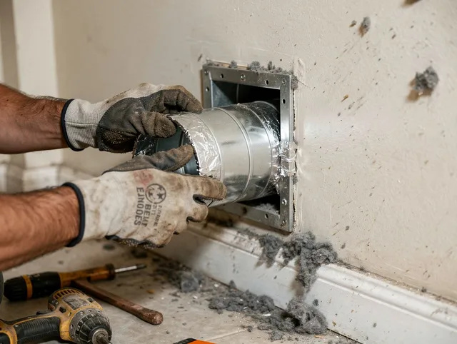 Professional dryer vent repair and installation by Streetsboro Dryer Vent Cleaning in Streetsboro